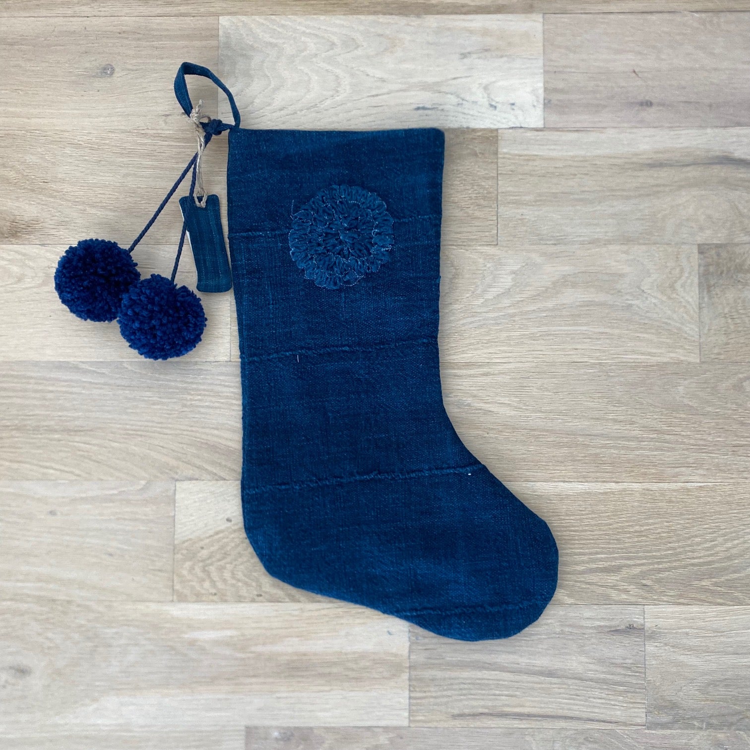 Indigo Mudcloth Christmas Stocking