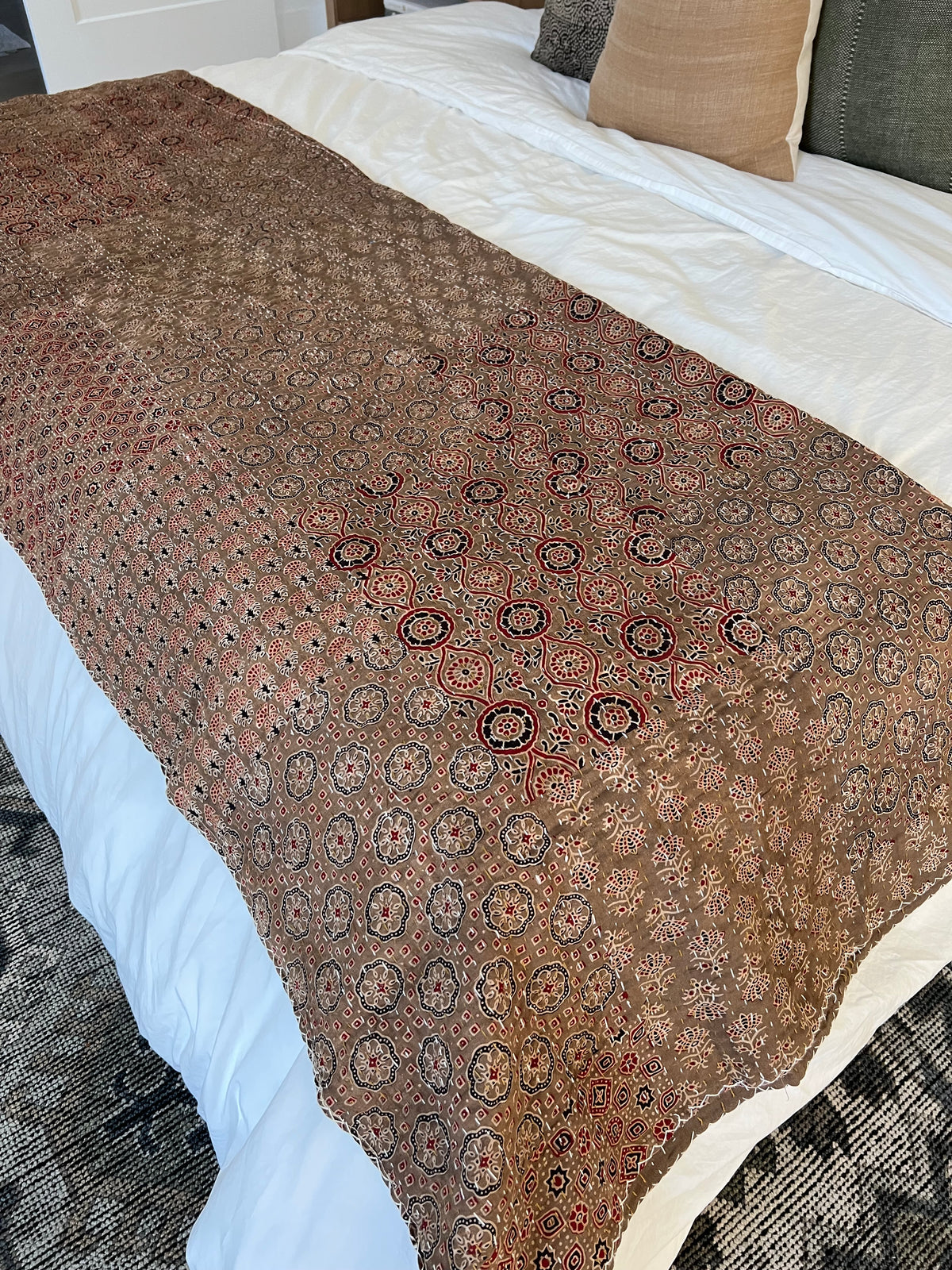 Kantha Throw | Brown