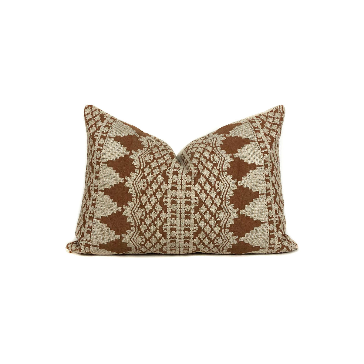 Embroidered Rust Designer Pillow Cover