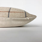 Rustic Woven Windowpane Pillow Cover | Plaid Blue and Rust