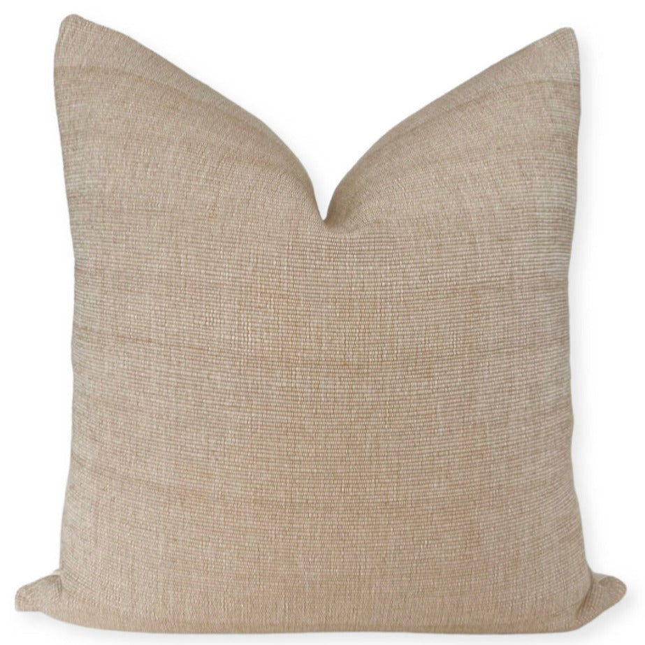 Textured Tan "Lyon" Pillow Cover by One Affirmation. 