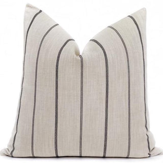 Cream and Black Farmhouse Stripe Pillow Cover