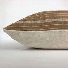 Cusco Stripe Pillow Cover | Designer Pillow in Sand on its side