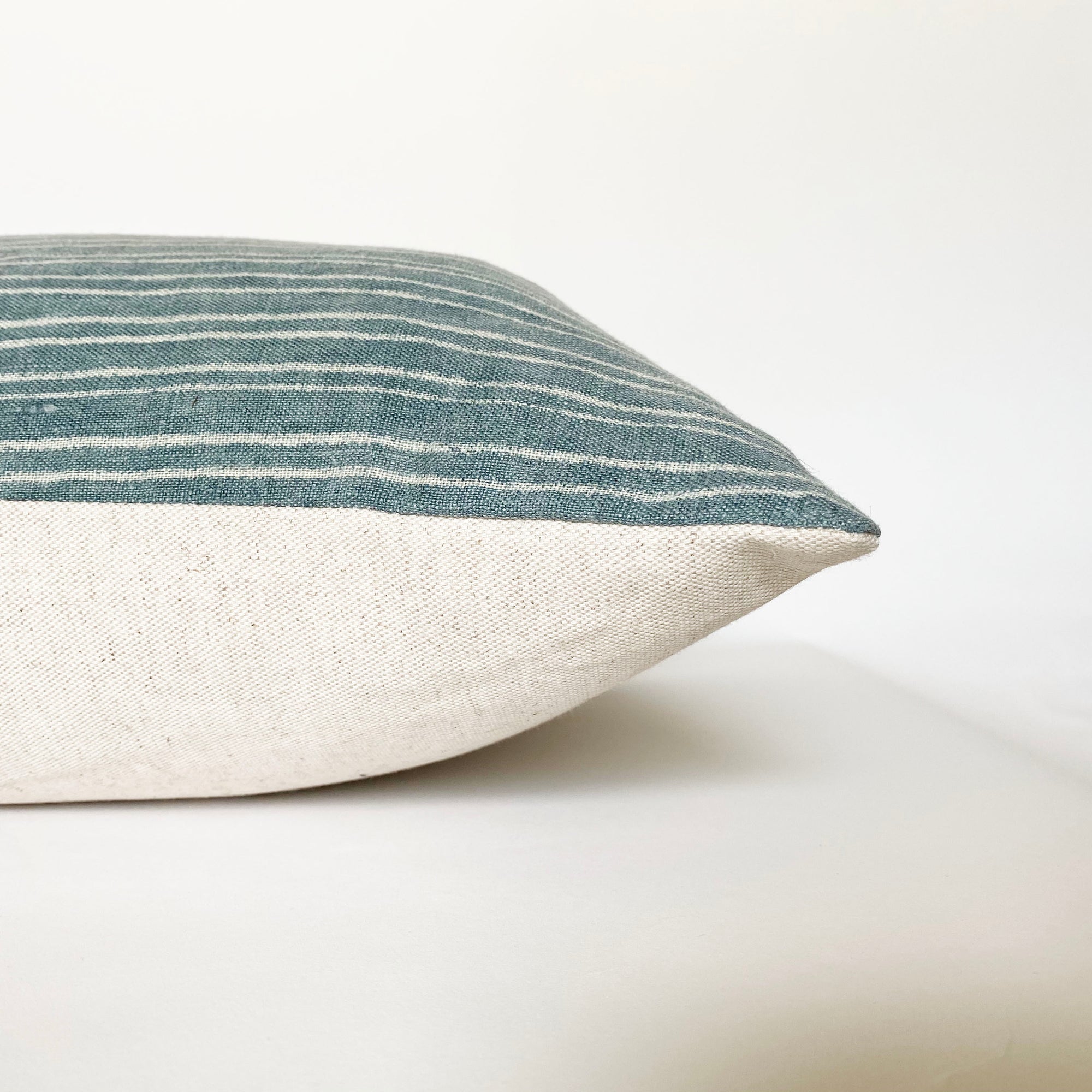 Vintage Green and Cream Stripe Designer Pillow Cover