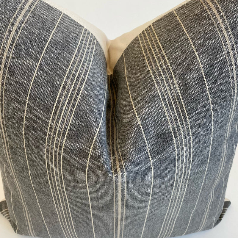 Sutton Stripe Designer Pillow Cover | Pumice
