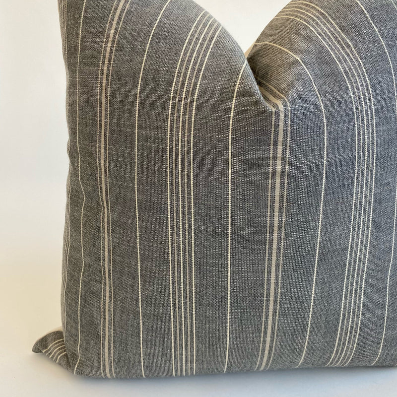 Sutton Stripe Designer Pillow Cover | Pumice