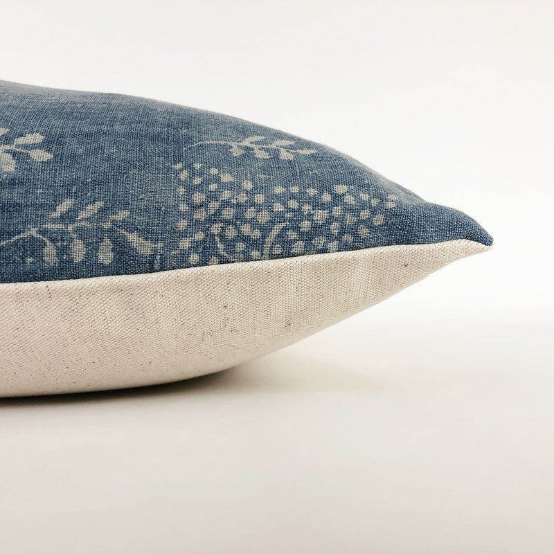 Vintage Blue Floral Designer Pillow Cover