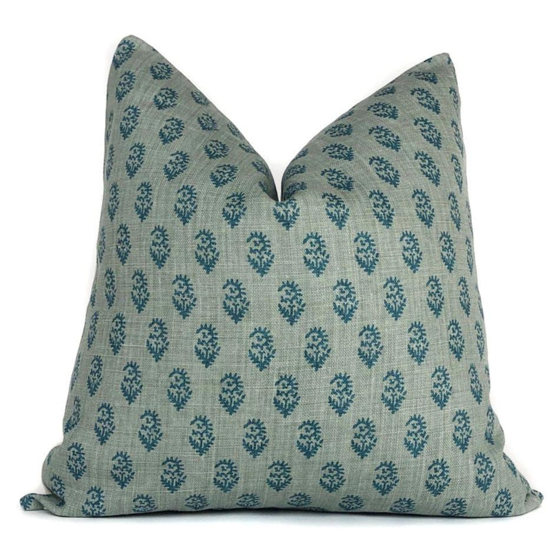 Rajmata | Blue/Blue | Designer Pillow Cover