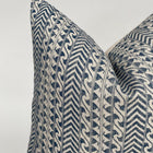 Luxor Designer Pillow Cover in Indigo + Natural