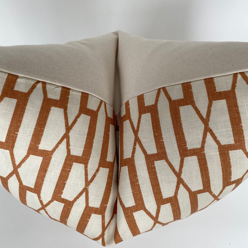 Belvedere Designer Pillow Cover in Burnt Orange