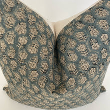 Valencia Floral Designer Pillow Cover | Teal Linen Pillow