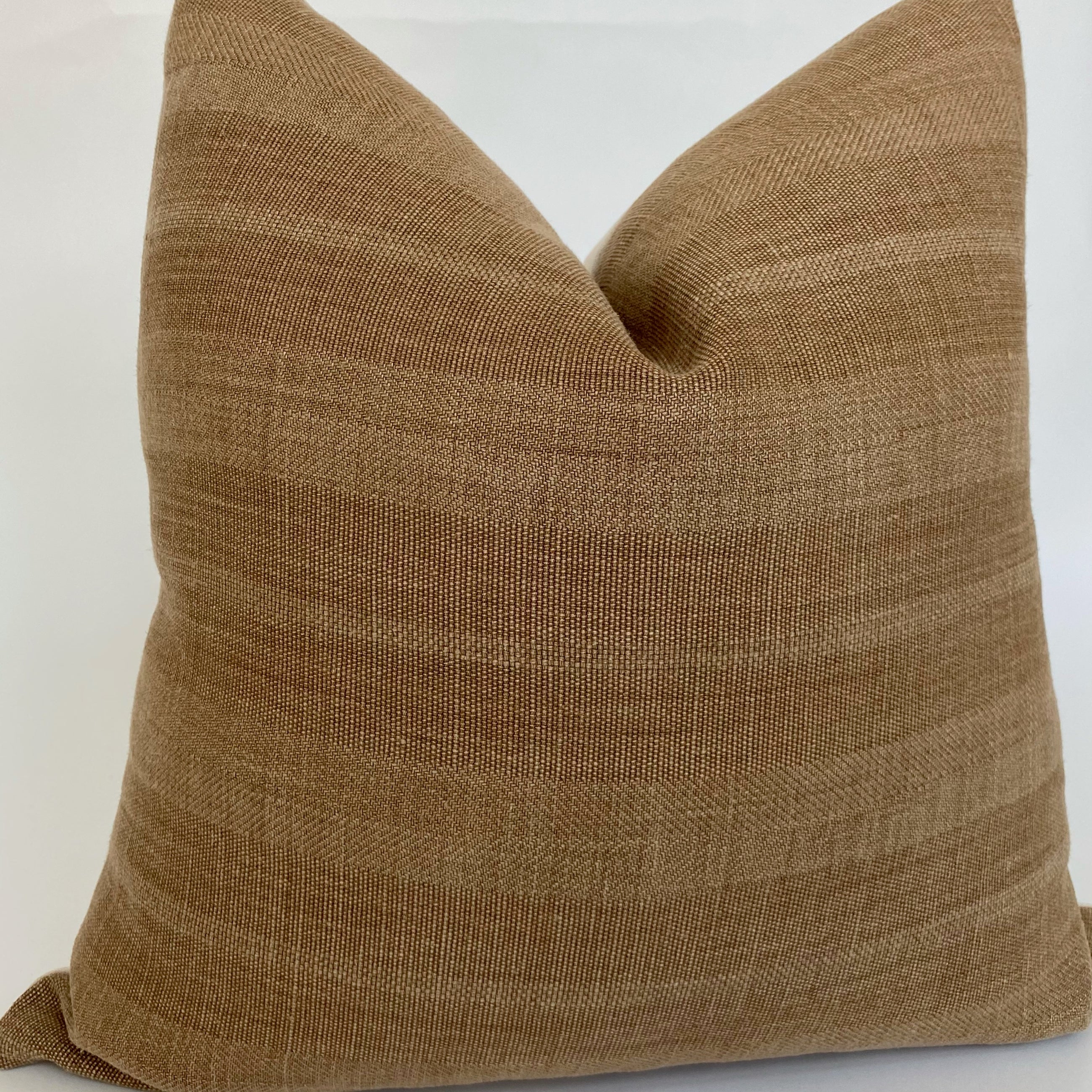 Dylan Designer Pillow Cover | Rust Heavyweight Linen