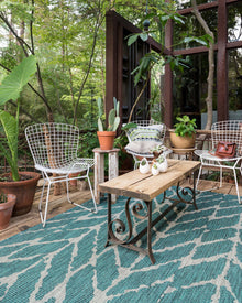 Isabella Blue Outdoor Rug