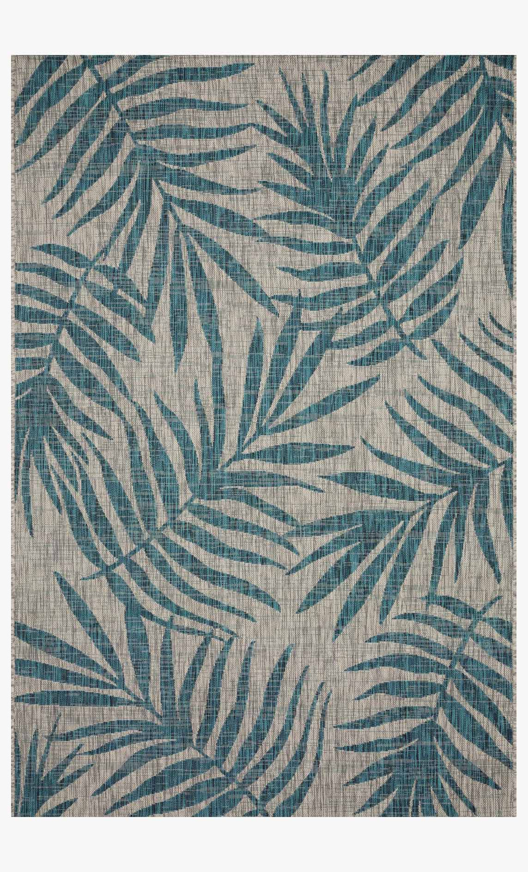 Isabella Teal Palm Outdoor Rug