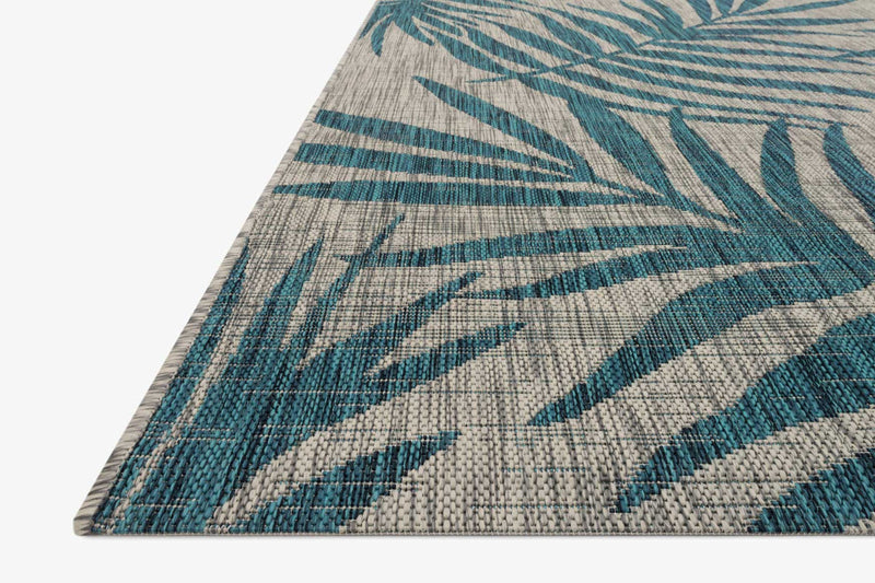 Isabella Teal Palm Outdoor Rug