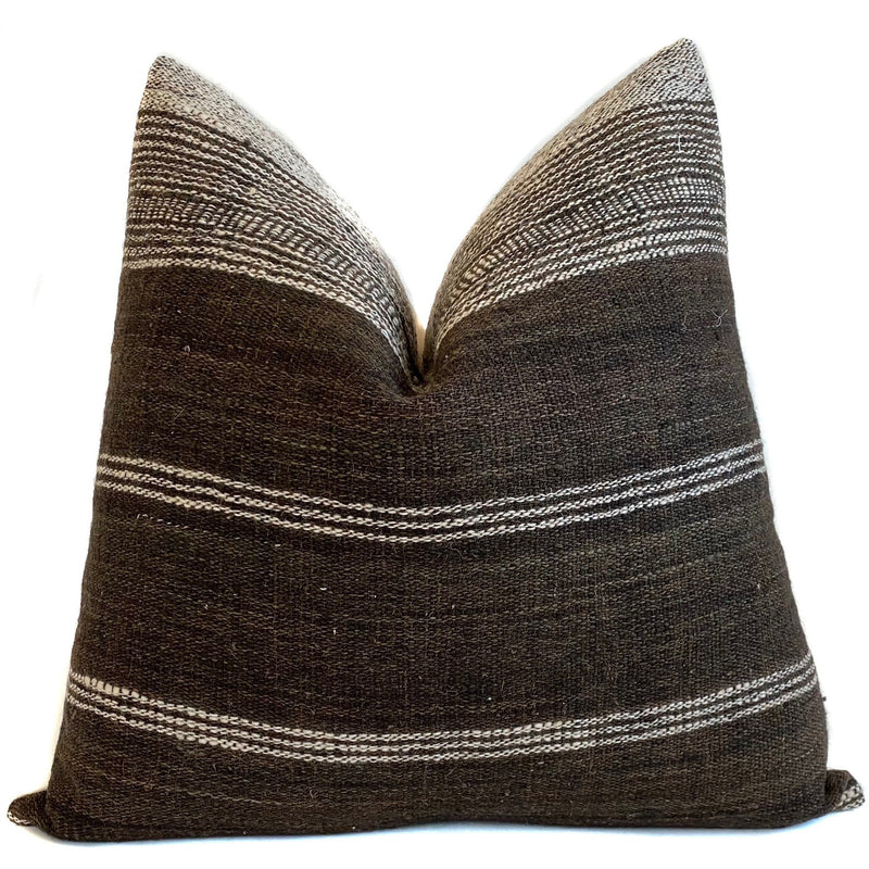 Indian Wool Pillow Cover | Brown and Cream | One Affirmation