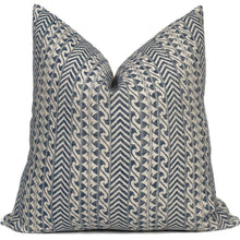 Luxor Designer Pillow Cover in Indigo + Natural