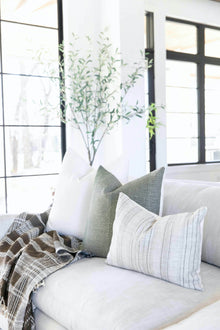 Dash Designer Pillow Cover | Sand Belgian Linen Lumbar