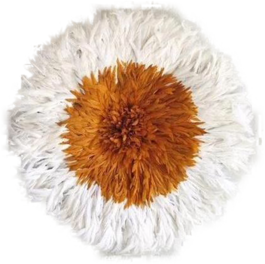 African Juju Hat | Orange + Cream