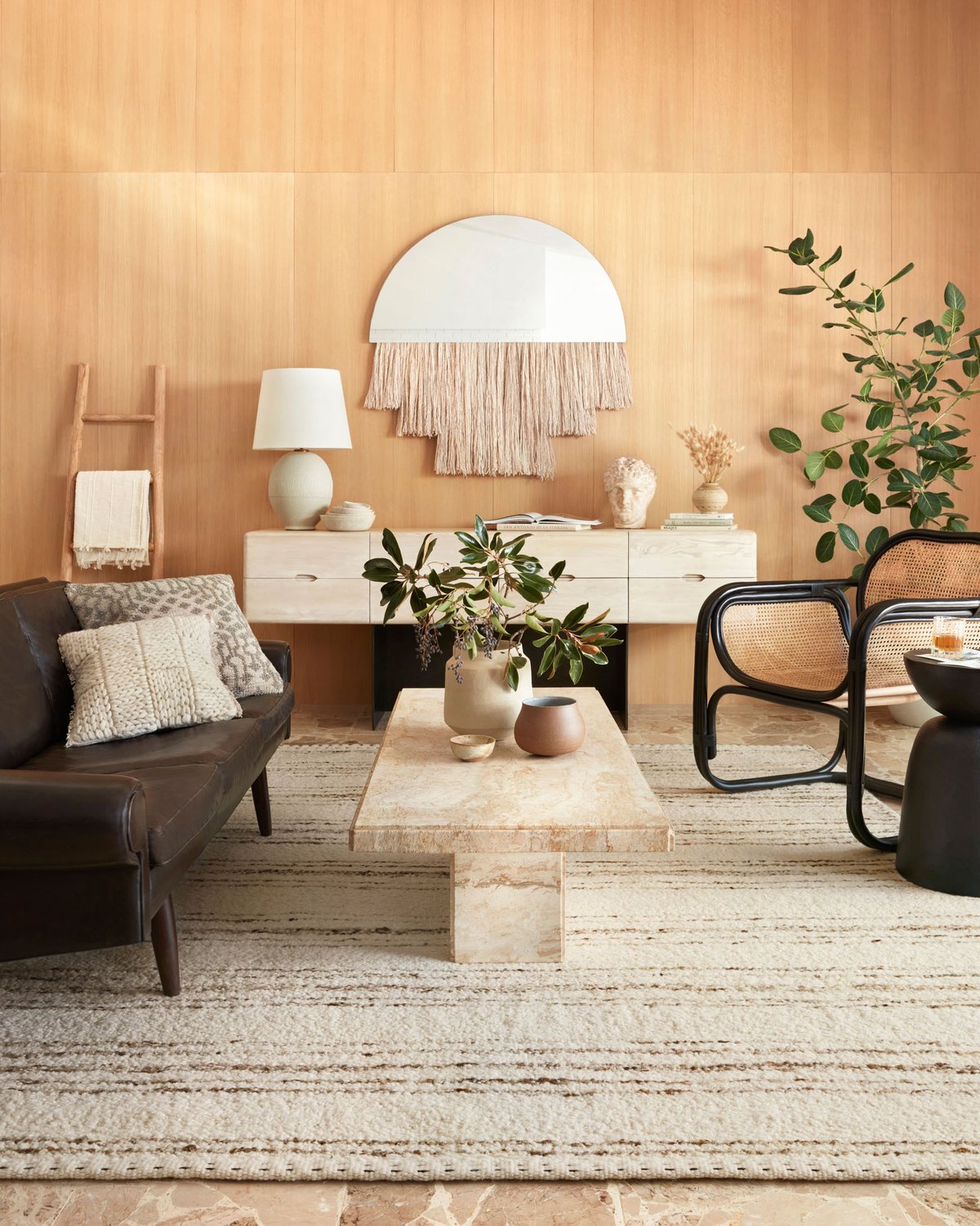 Athena brown and cream rug, pattern detail