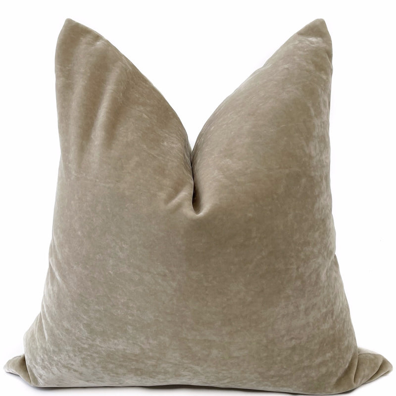 Tan Velvet Pillow Cover 20x20