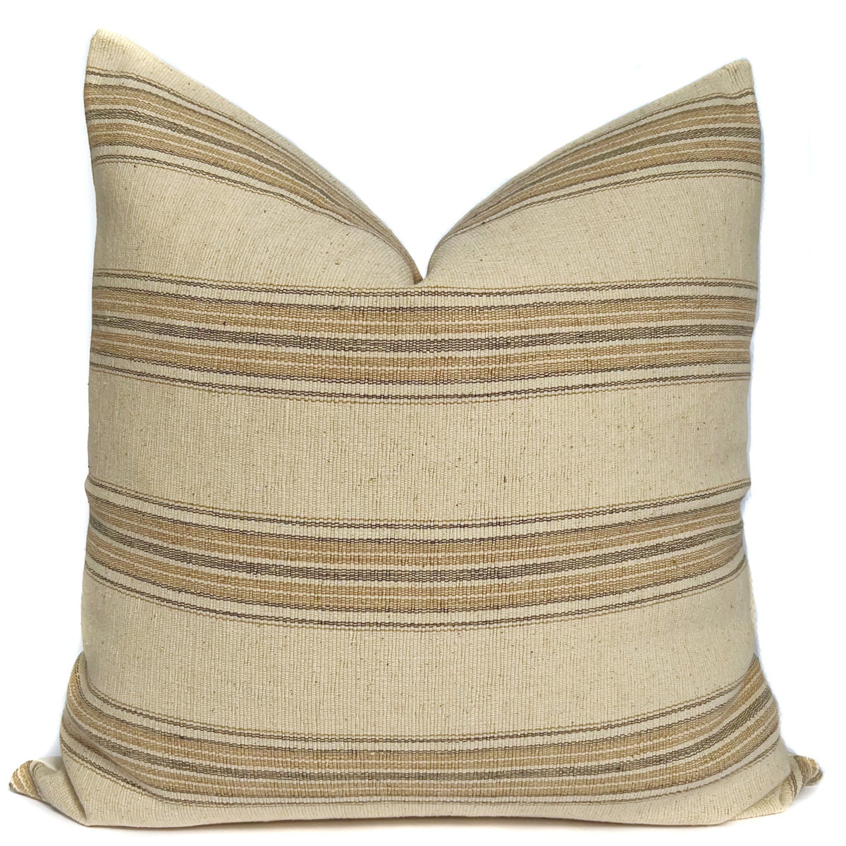 Beige and Rust Stripe "Raya" Pillow Cover by One Affirmation