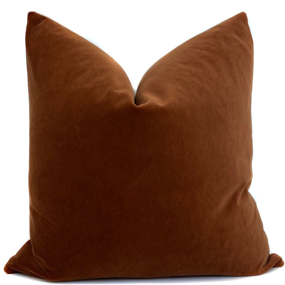 Rust Velvet Pillow Cover ONE AFFIRMATION