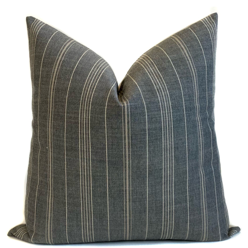 Sutton Stripe Designer Pillow Cover | Pumice