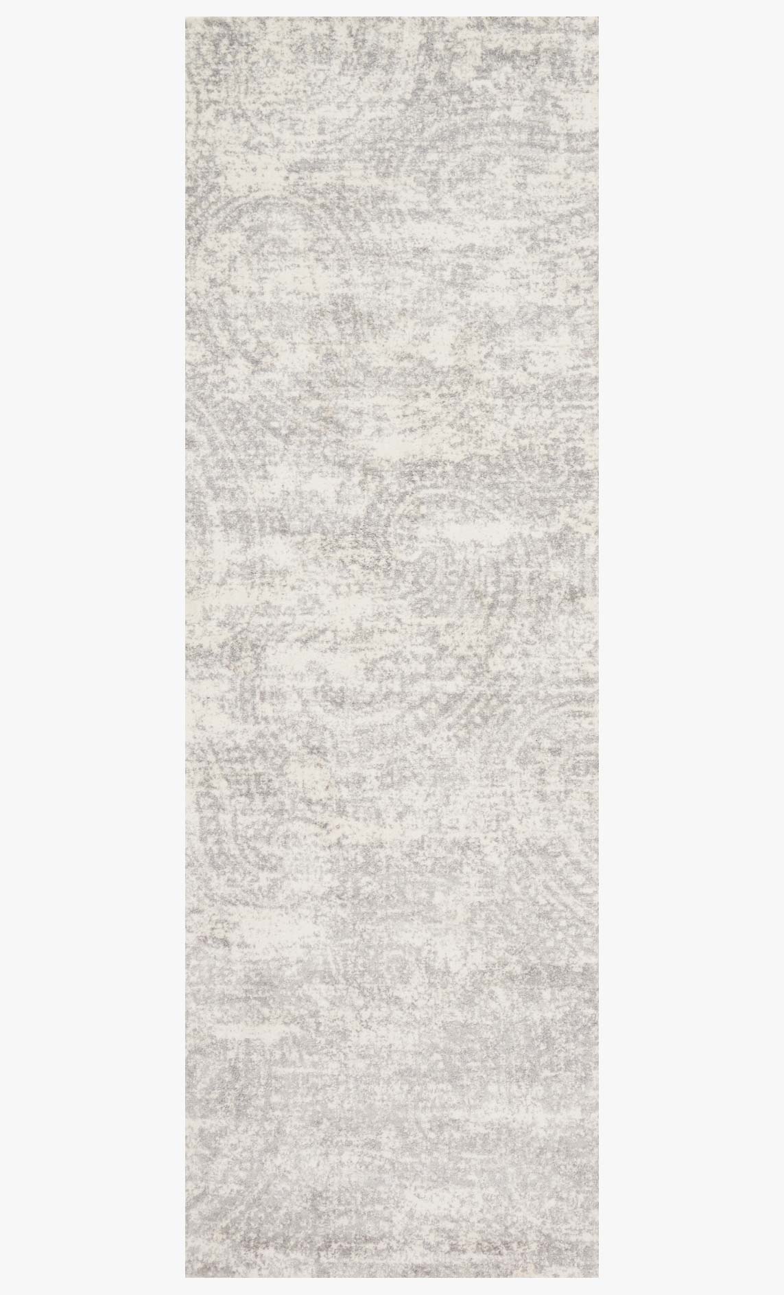 Elena light grey rug, corner close-up