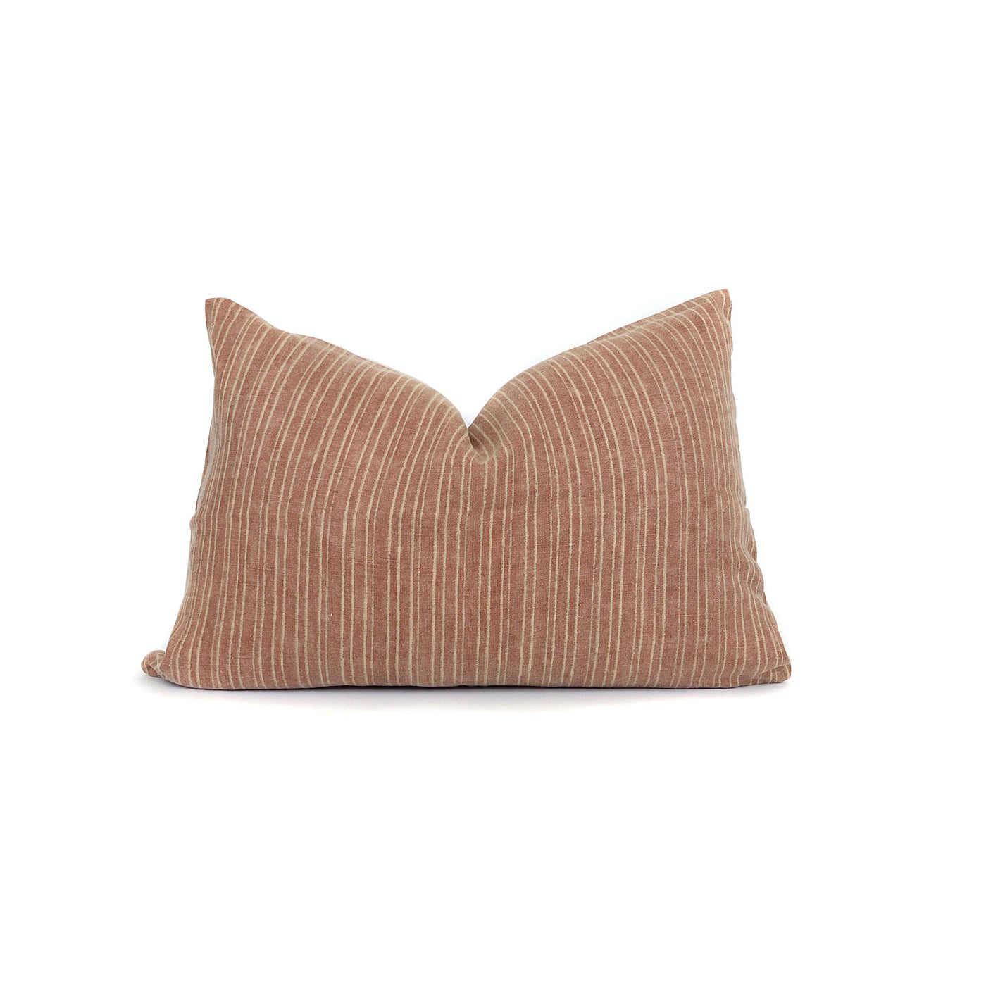 Vintage Rust and Cream Stripe Pillow Cover ONE AFFIRMATION