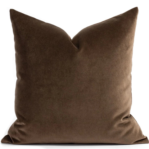 Chocolate Colored Velvet Pillow Cover by One Affirmation