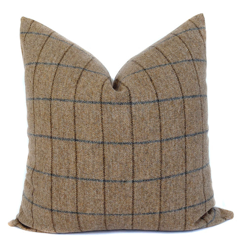 Light Brown Tweed Windowpane Pillow Cover by One Affirmation