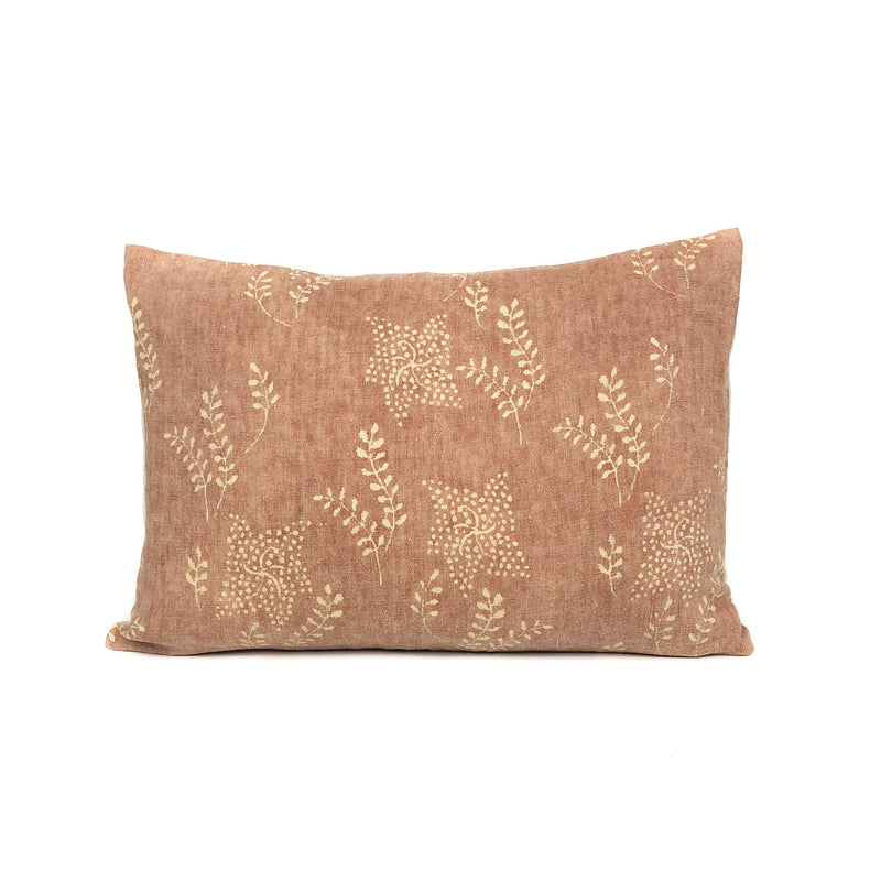 Vintage Rust Floral Pillow Cover