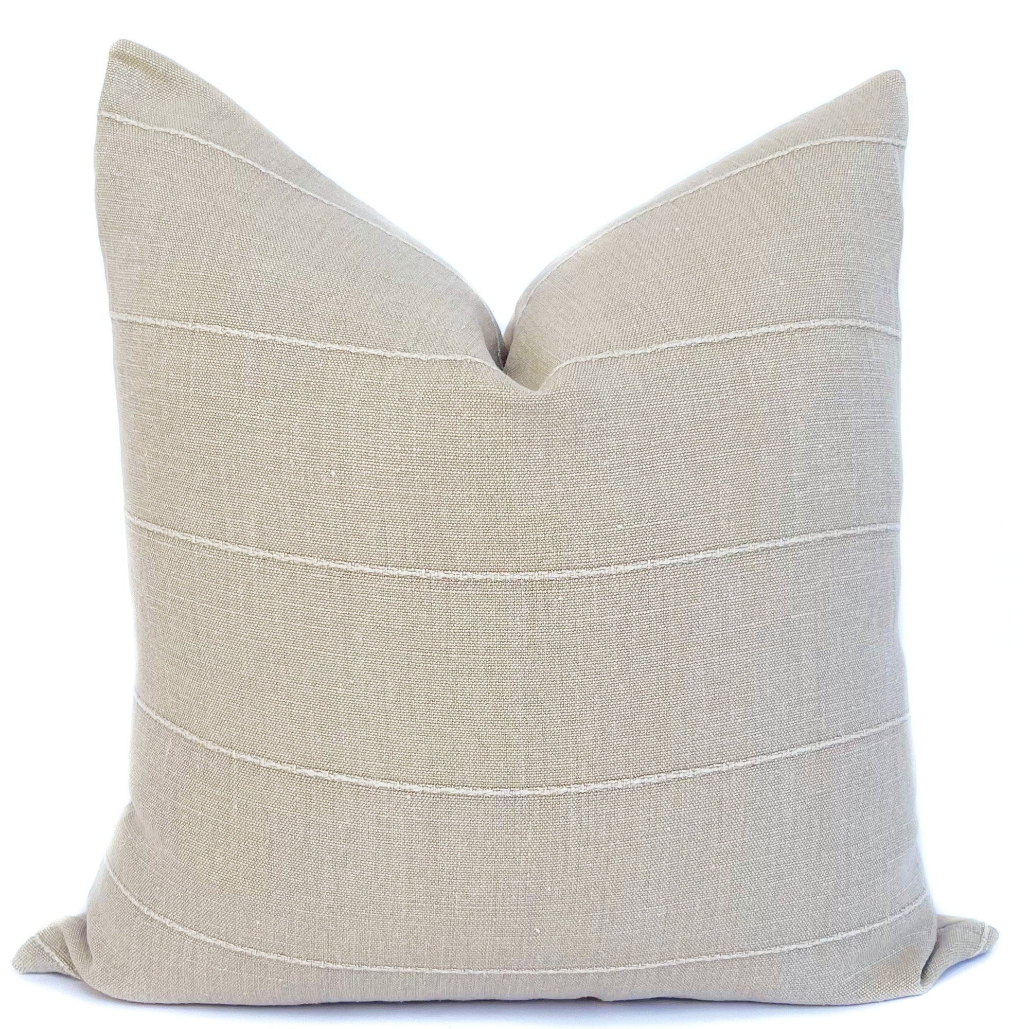 Rose Tarlow Faso Osso Designer Pillow Cover (Sand Colored Vintage Style Pillow Cover)