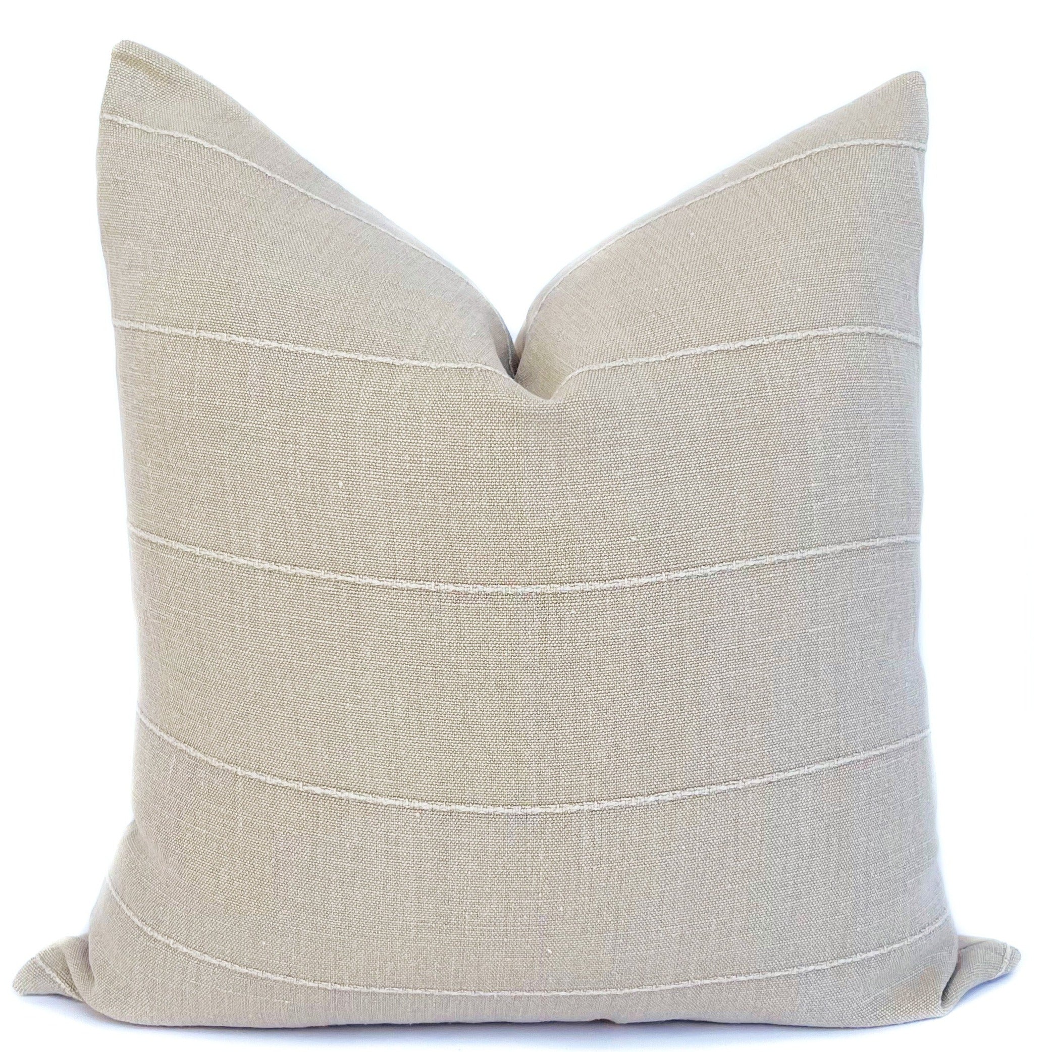 Rose Tarlow Faso Osso Designer Pillow Cover (Sand Colored Vintage Style Pillow Cover)
