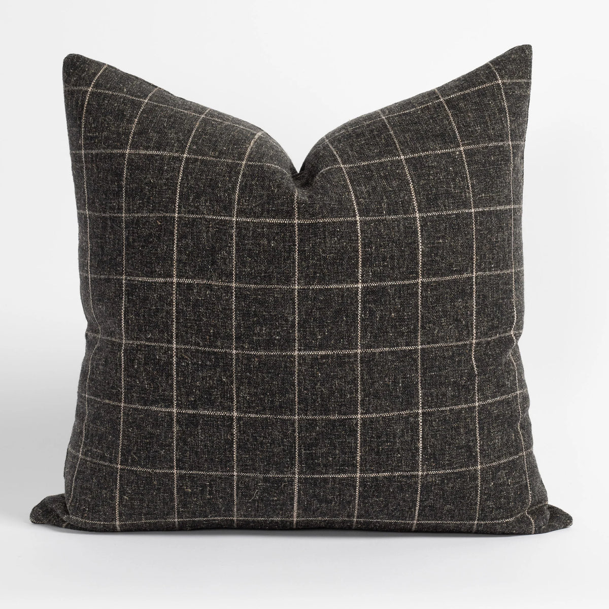 Peppercorn Windowpane Pillow Cover