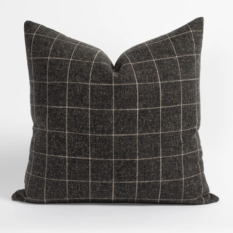 Peppercorn Windowpane Pillow Cover