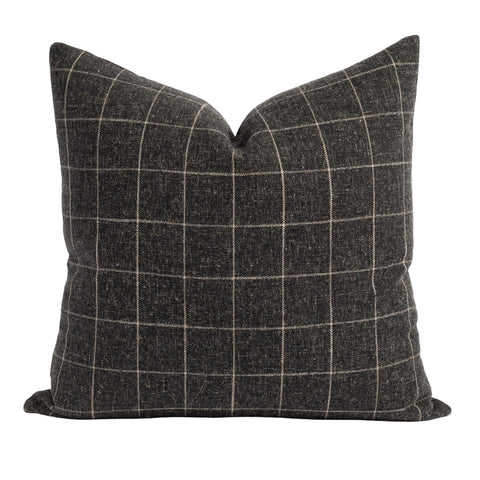 Peppercorn Windowpane Pillow Cover