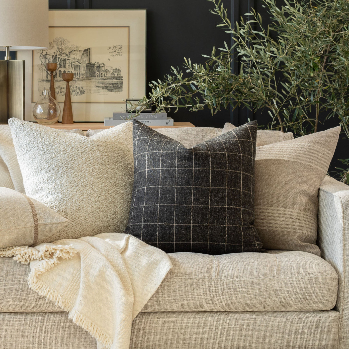 Windowpane store pillow cover