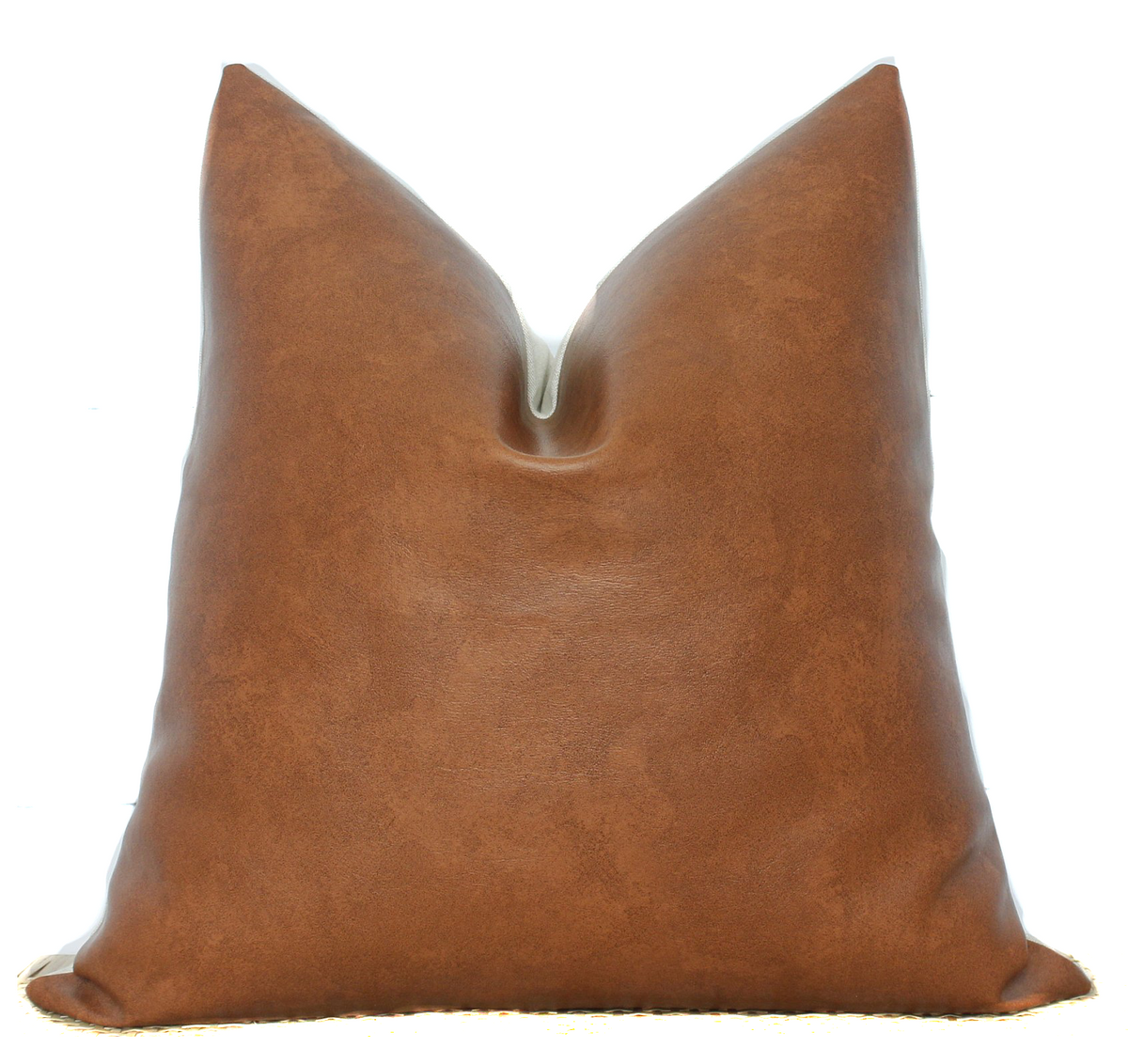 Faux Leather Pillow Cover | Cognac