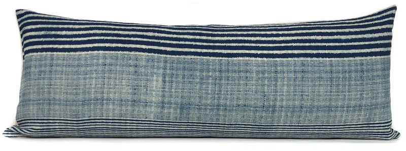 Chiang Mai Navy Blue Stripe Batik Pillow Cover