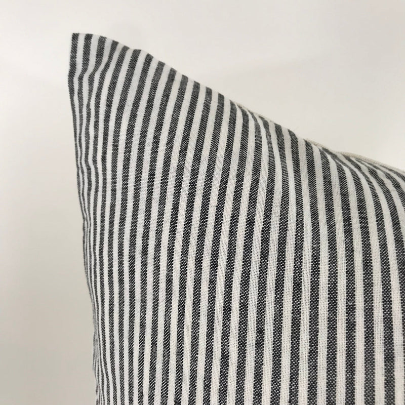Black and White Striped Farmhouse Pillow Cover