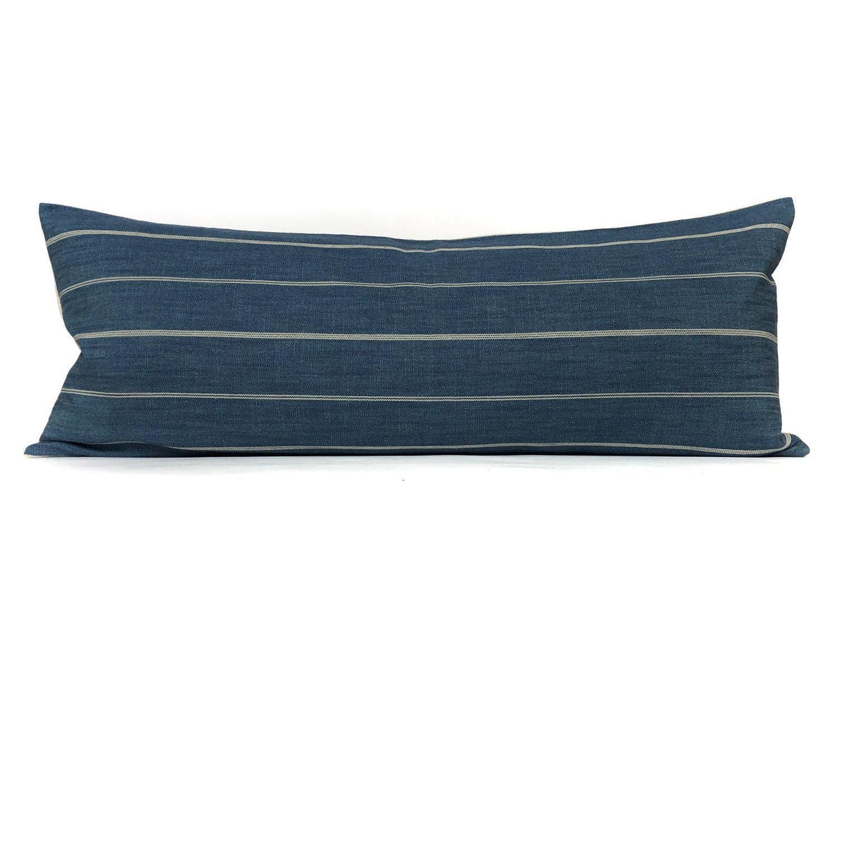 Blue and Cream Stripe Farmhouse Pillow Cover