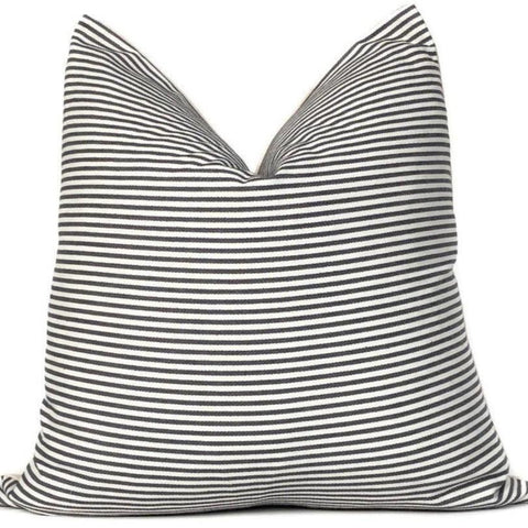 Black and White Ticking Stripe Pillow Cover