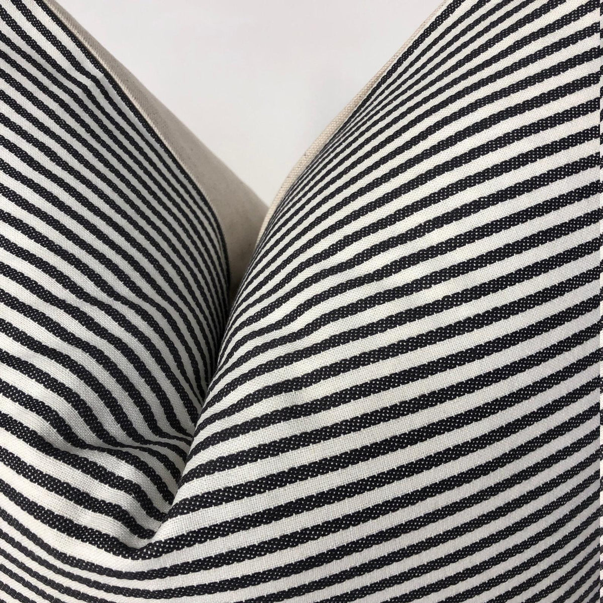 Black and White Ticking Stripe Pillow Cover