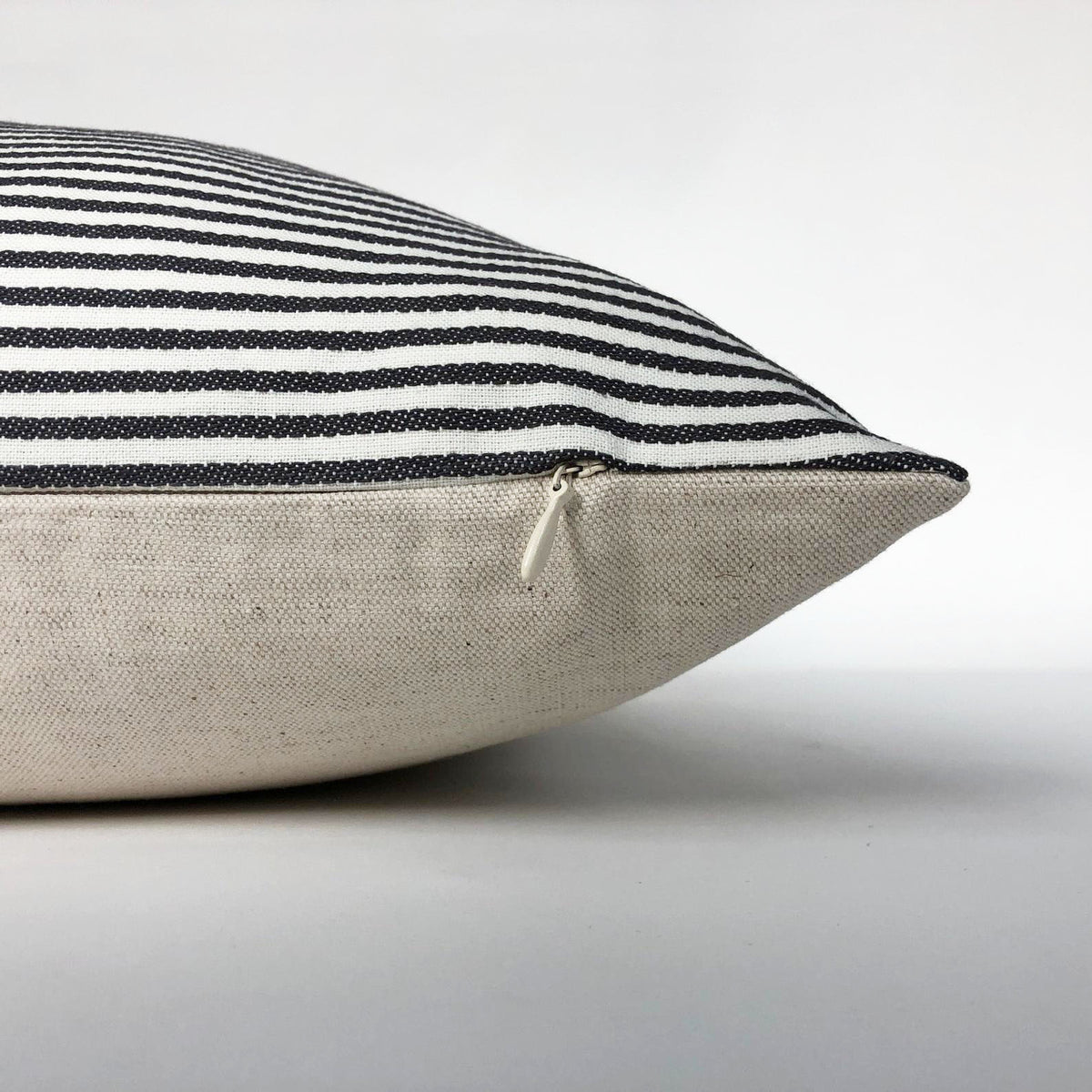 Black and White Ticking Stripe Pillow Cover