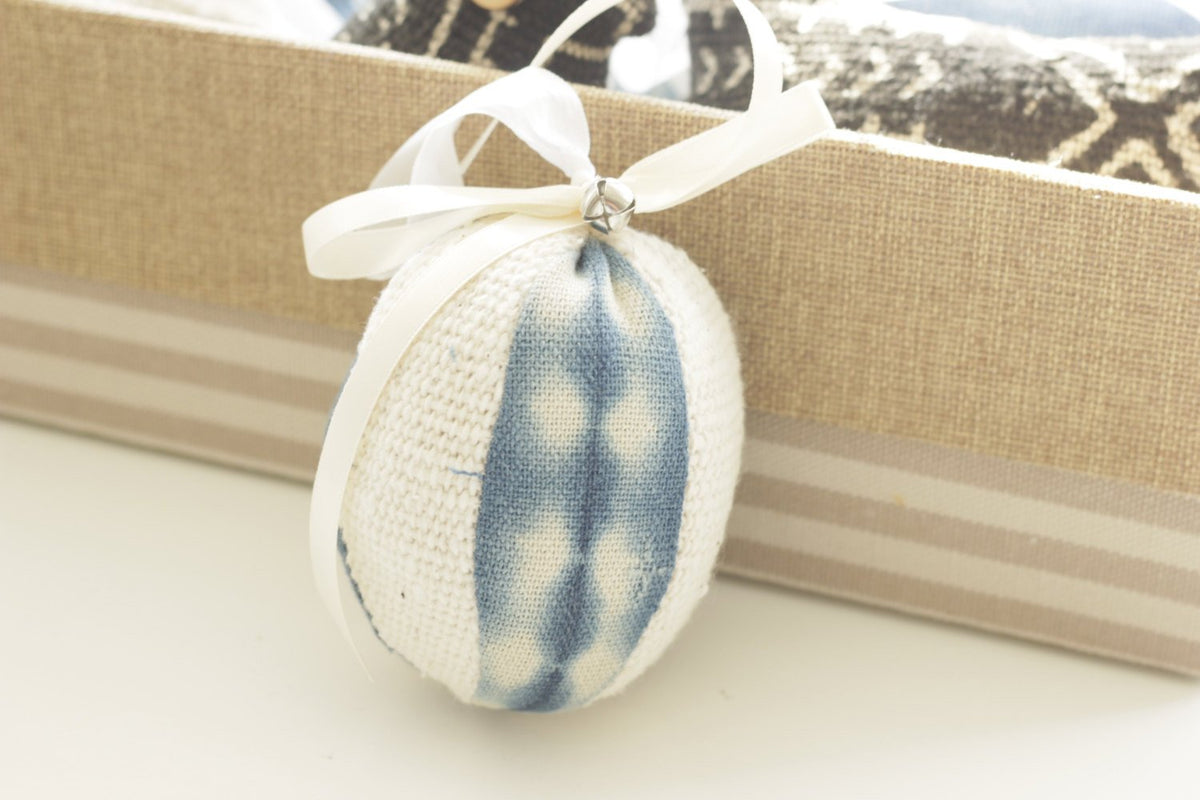 Mudcloth Christmas Tree Ornament, Vintage Indigo Christmas Ornaments, Boho Holiday Decor, Christmas Tree Ornament, Mudcloth Door hanging
