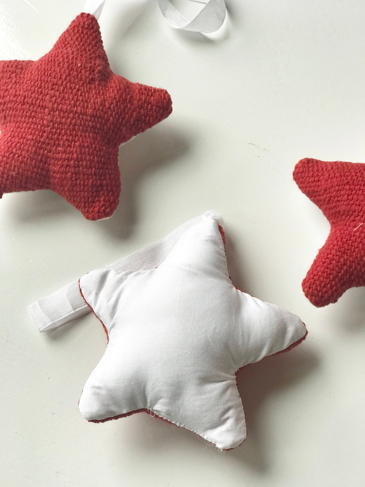 Mudcloth Christmas Ornaments, Hanging Star Ornament- Set of 3