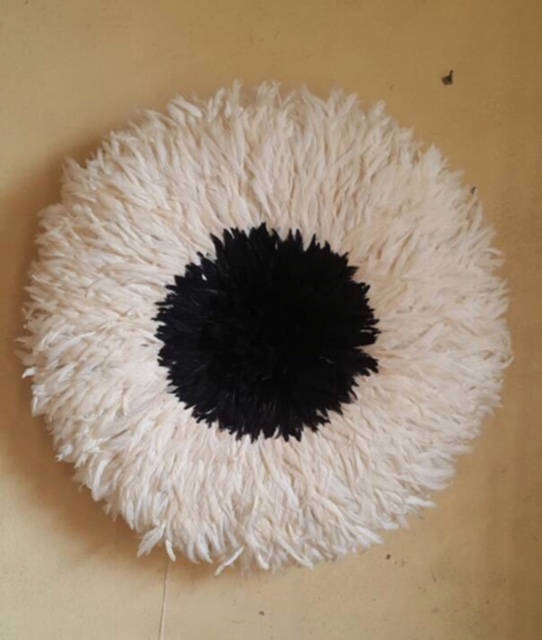 African Juju Hat | Cream + Black