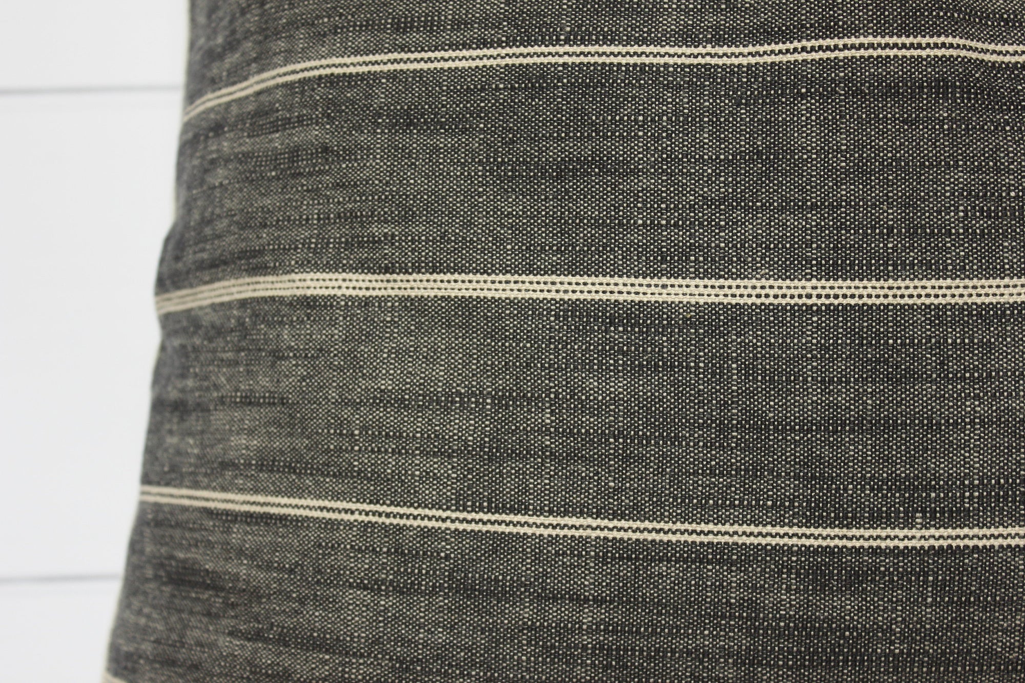 Dark Grey Stripe Pillow Cover